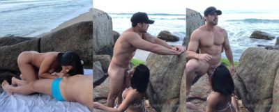 Ahjaponesa transando na praia dando sem camisinha