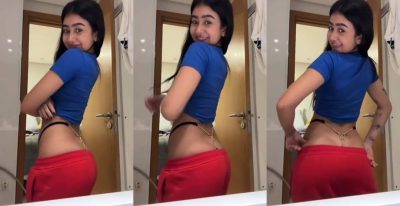 Becca Barreto de calcinha fio dental atolada no rabo