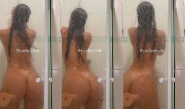Carol Portudo nua no banho mostrando seu corpo