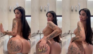 Dj Nathi mostrando o bundão tatuado em vídeo exclusivo no Privacy