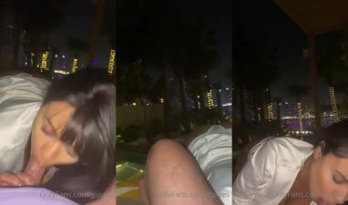Gi Paes no boquete guloso demais ao ar livre de noite