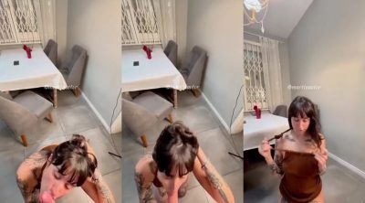 Pornô da Martina Oliveira pagando boquete e recebendo leitada no rostinho