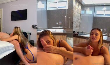 Pornô da Sarah Caus do OnlyFans chupando e sentando com vontade