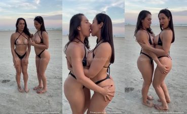 Sexo Lésbico Isa Viajante transando na praia com amiga gostosa