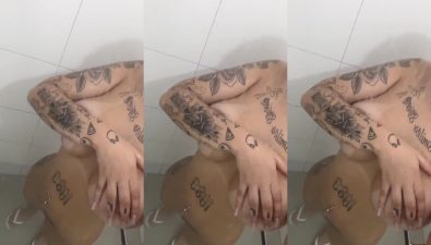 Vazado da Dj Nathi pelada durante banho se exibindo no privacy