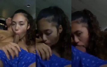 Vazou novinha chupando a piroca do namorado sortudo